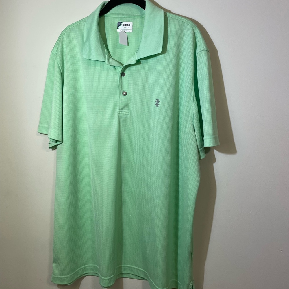IZOD Men's XXL Polo Mint Green Lightweight Polyester shirt casual‎ golf